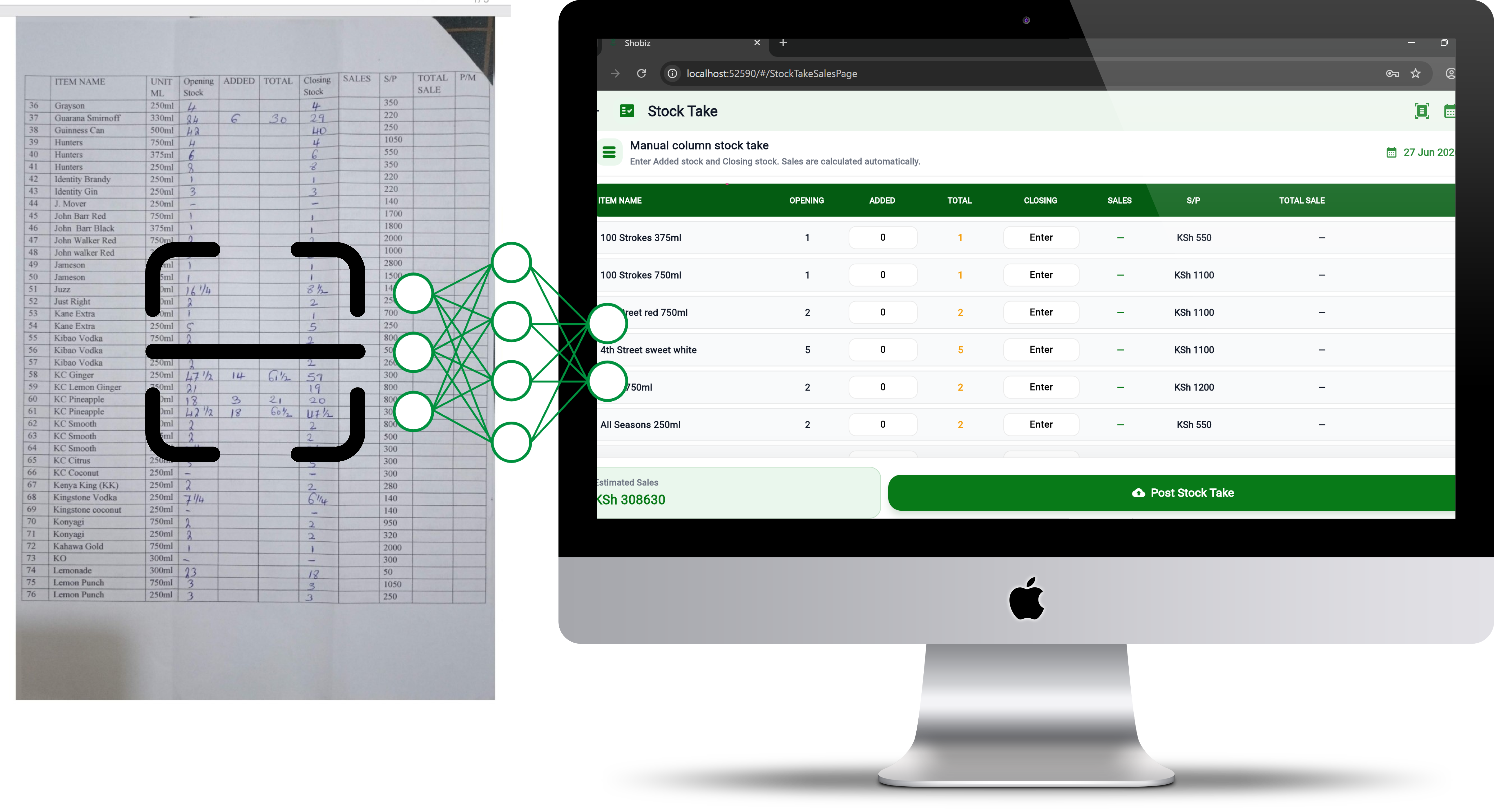 AI converting handwritten business records into digital data